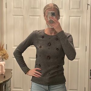 Embellished crewneck sweater